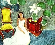 Henri Matisse flicka i vit klanning oil painting